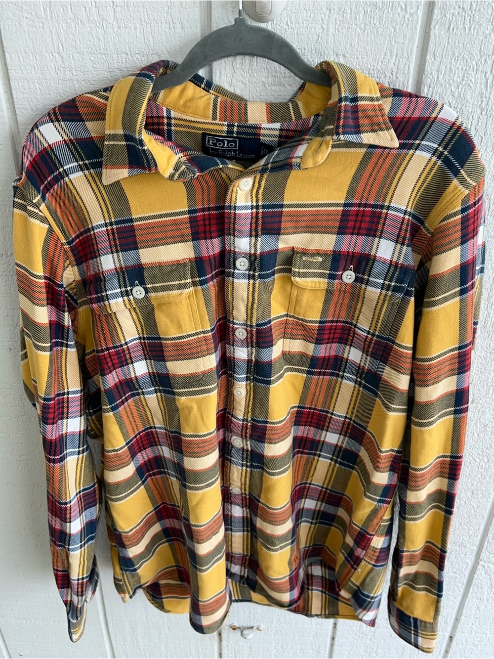 Vintage Ralph Lauren Polo Plaid Long Sleeve Button Down Shirt Men’s Large Cotton